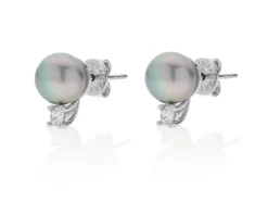 Orecchini luxury argento con perle e zirconi Unoaerre
