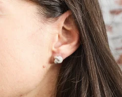 Orecchini nodo argento con zirconi Sovrani