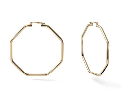 Orecchini ottagonali line in bronzo dorato Unoaerre