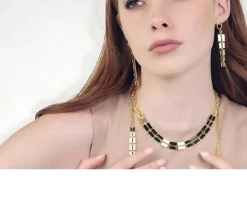 Orecchini pendenti lux in bronzo dorato Unoaerre