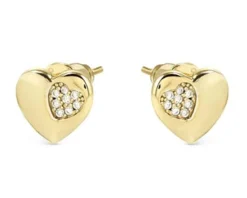 Orecchini petit sparkle argento dorato cuore e zirconi Nomination