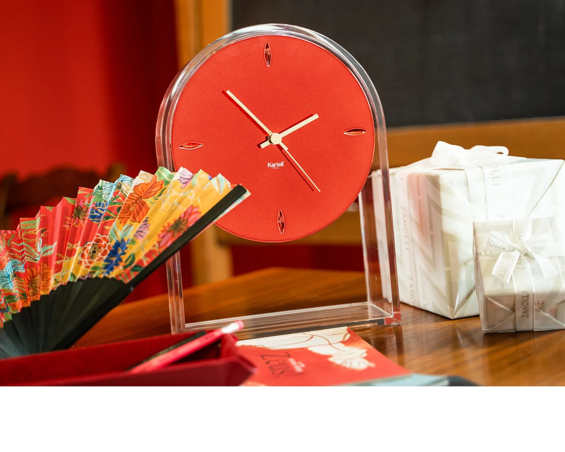 Orologio air du temps rosso cristallo Kartell