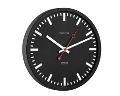 Orologio da parete acciaio quadrante nero Hermle