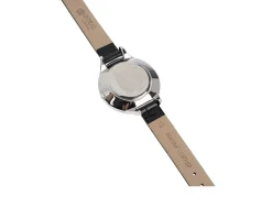Orologio da polso donna acciaio con quadrante nero e cinturino in pelle Royal london