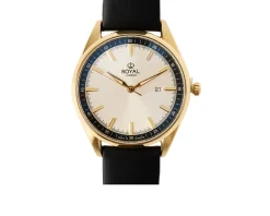 Orologio da polso uomo acciaio con quadrante bianco e cinturino in pelle Royal london
