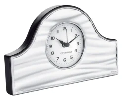 Orologio da tavolo argento pvd con quadrante bianco Ottaviani