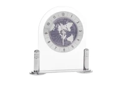 Orologio da tavolo con mondo blu e arco in cristallo Selezione zanolli