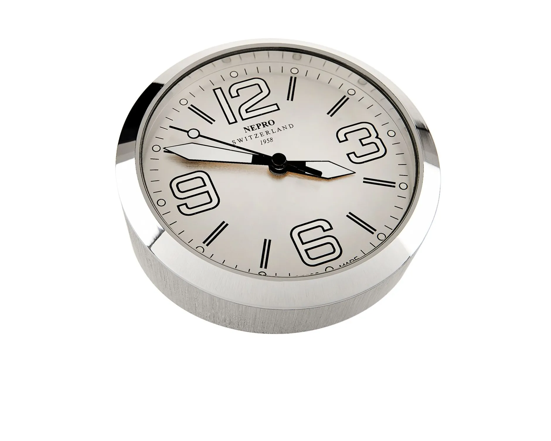 Orologio da tavolo fora acciaio spazzolato Nepro