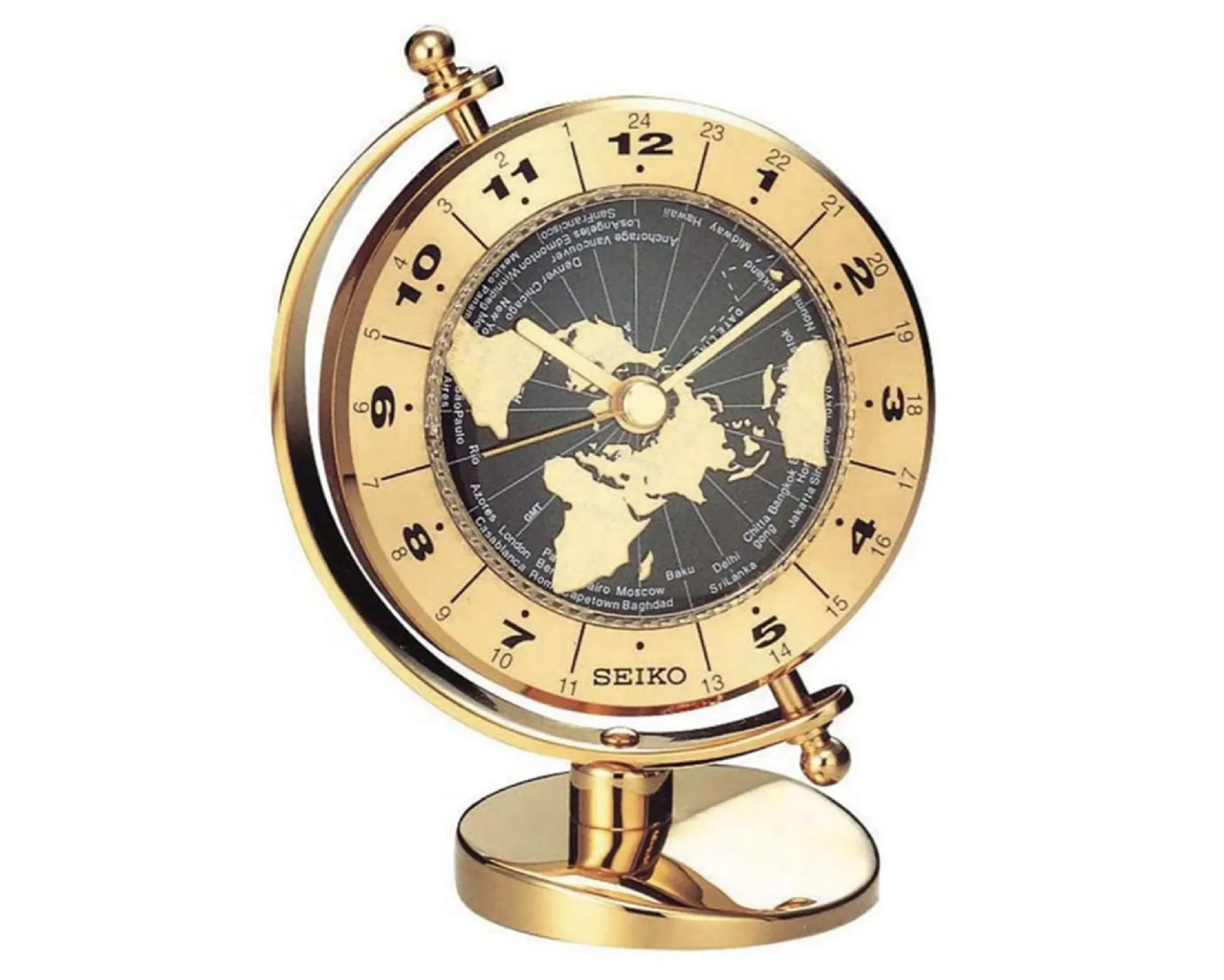 Orologio da tavolo seiko discoverer in ottone placcato oro Selezione zanolli