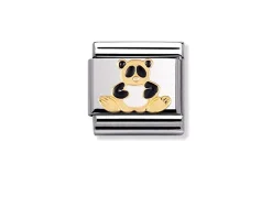 Panda composable acciaio oro e smalto Nomination