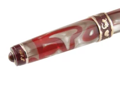 Penna stilografica oceania rossa e sabbia screziata Aurora