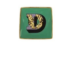 Piattino alphabet porcellana lettera d Versace