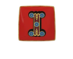 Piattino alphabet porcellana lettera i Versace
