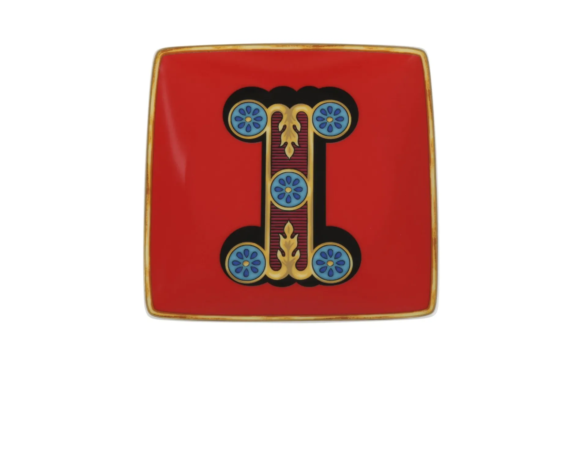 Piattino alphabet porcellana lettera i Versace