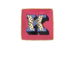 Piattino alphabet porcellana lettera k Versace