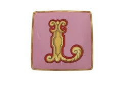 Piattino alphabet porcellana lettera l Versace