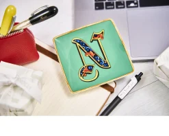 Piattino alphabet porcellana lettera n Versace