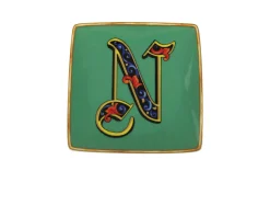 Piattino alphabet porcellana lettera n Versace