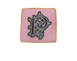 Piattino alphabet porcellana lettera p Versace