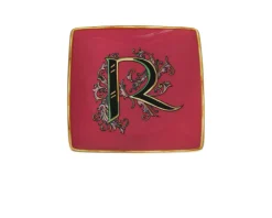 Piattino alphabet porcellana lettera r Versace
