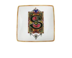 Piattino alphabet porcellana lettera s Versace