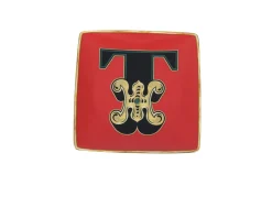 Piattino alphabet porcellana lettera t Versace