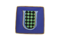 Piattino alphabet porcellana lettera u Versace