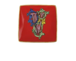 Piattino alphabet porcellana lettera v Versace
