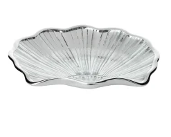 Piattino conchiglia argento con fiocco portaconfetti Selezione zanolli