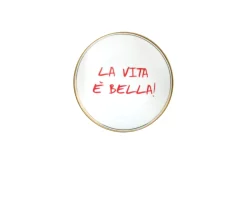 Piattino la tavola scomposta porcellana la vita è bella Bitossi home