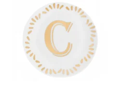 Piattino lettering porcellana lettera c Bitossi home