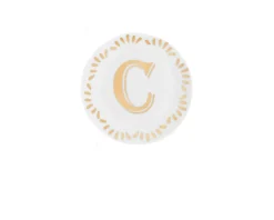 Piattino lettering porcellana lettera c Bitossi home