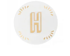 Piattino lettering porcellana lettera h Bitossi home