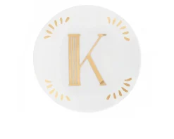 Piattino lettering porcellana lettera k Bitossi home