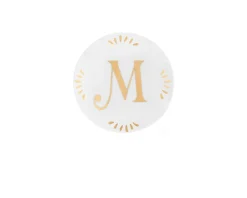 Piattino lettering porcellana lettera m Bitossi home