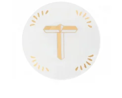Piattino lettering porcellana lettera t Bitossi home