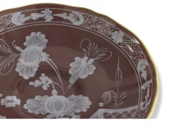 Piatto caffè oriente italiano castagna porcellana Richard ginori