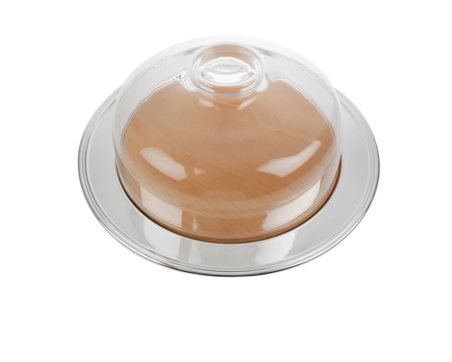 Piatto formaggio silver plated in stile inglese con campana di vetro Selezione zanolli