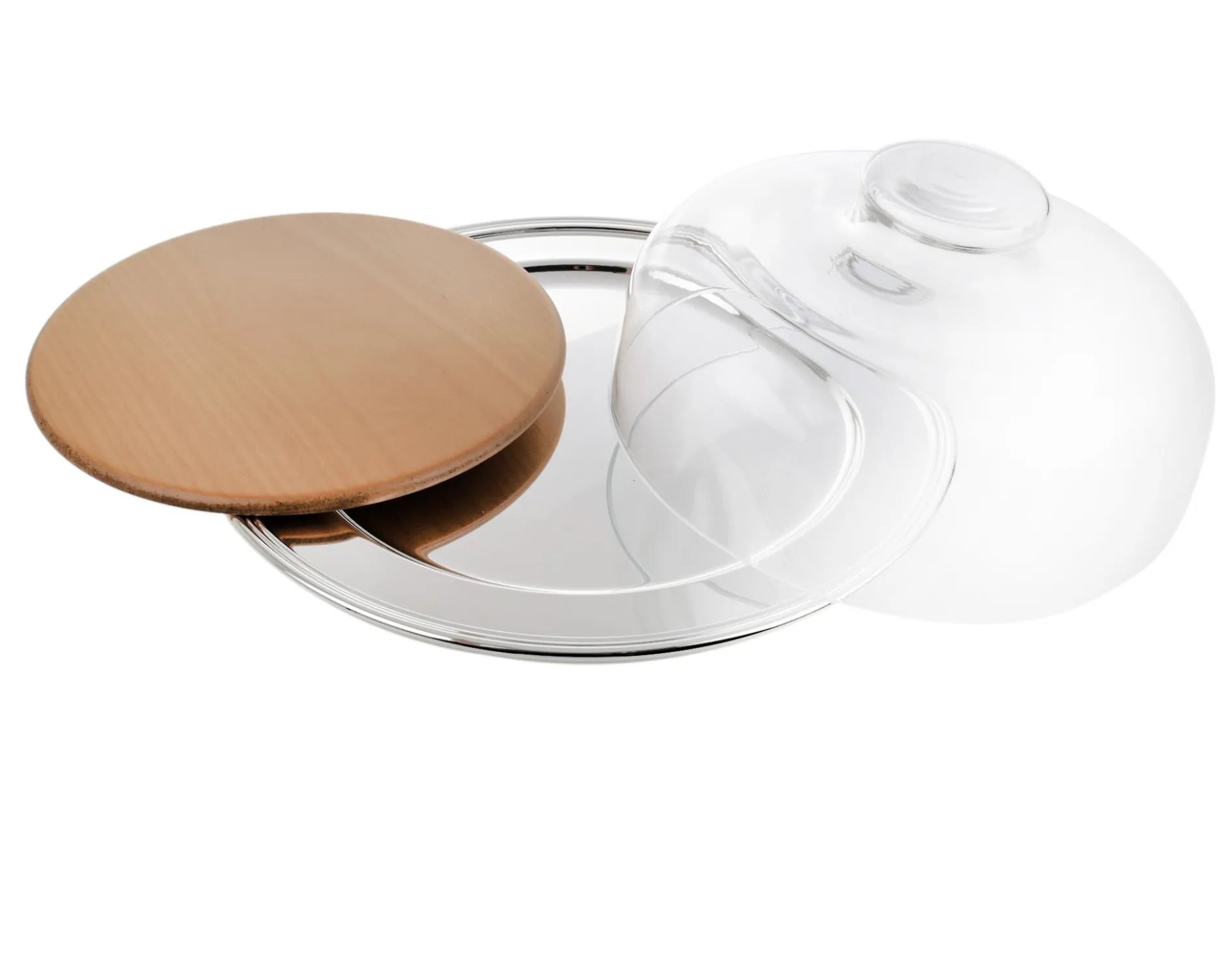 Piatto formaggio silver plated in stile inglese con campana di vetro Selezione zanolli