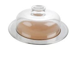 Piatto formaggio silver plated in stile inglese con campana di vetro Selezione zanolli