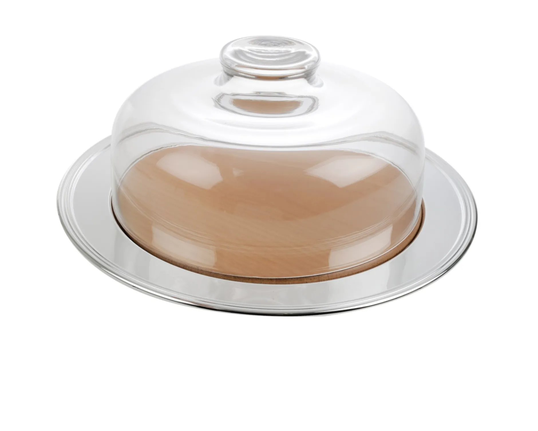 Piatto formaggio silver plated in stile inglese con campana di vetro Selezione zanolli
