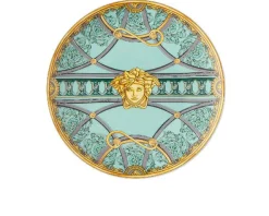 Piatto frutta la scala del palazzo porcellana verde Versace