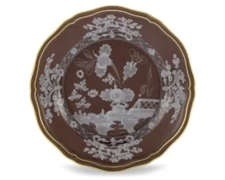 Piatto pane oriente italiano castagna porcellana Richard ginori