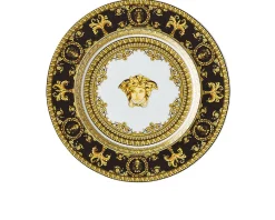 Piatto piano dessert i love baroque porcellana nero Versace