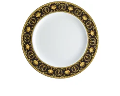Piatto piano i love baroque porcellana nero Versace