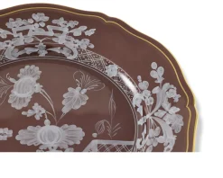 Piatto piano oriente italiano castagna porcellana Richard ginori