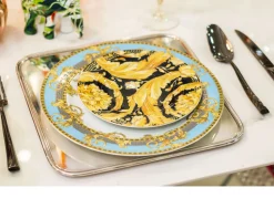 Piatto piano prestige gala bleu porcellana Versace
