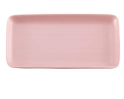 Piatto rettangolare levante porcellana rosa antico Zafferano