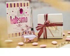 Porta biglietti adesivi cane palloncino fuxia con penna e nastro Selezione zanolli
