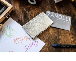 Porta biglietti da visita argento con incisione floreale Selezione zanolli